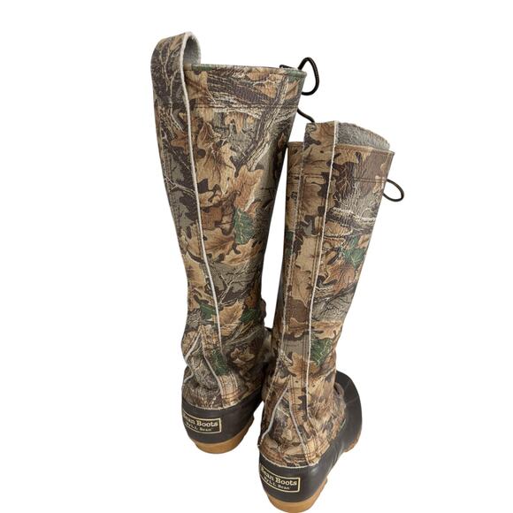 Vintage LL Bean Tall Leather Camouflage Duck Boots Womens Size 6.5 -7 Hunting - Picture 3 of 13
